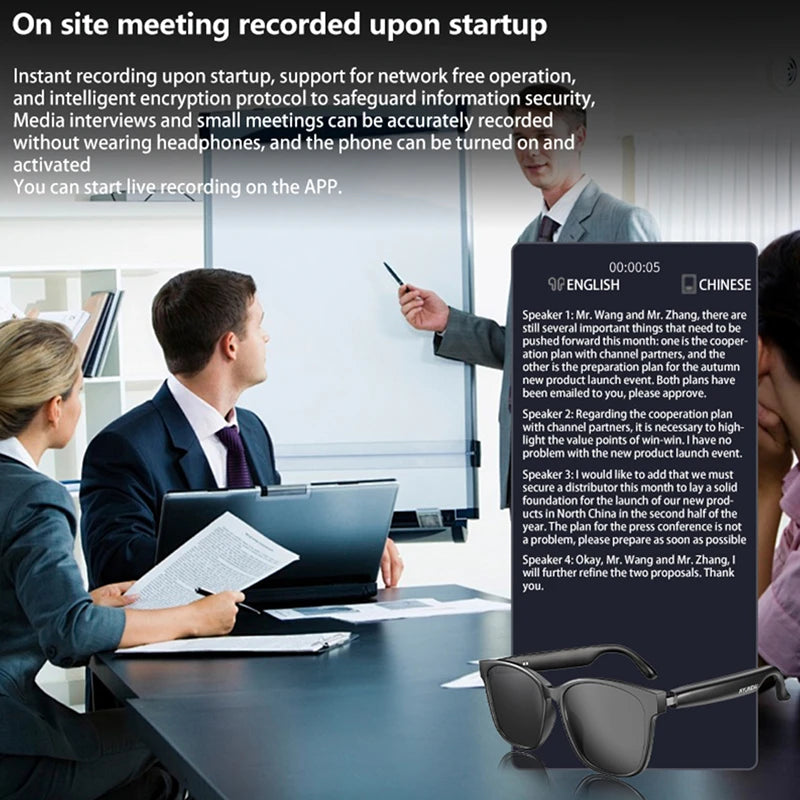 Xiaomi HY-C8 Smart Glasses AI Intelligent Translation Wireless Bluetooth Glasses Real-time Simultaneous Interpretation Headset
