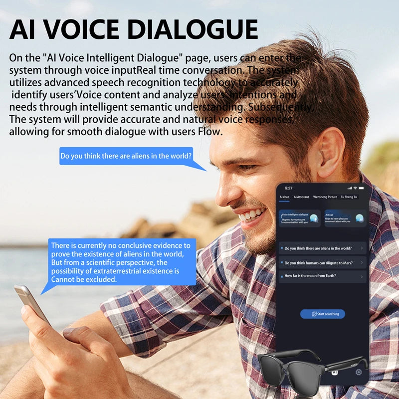 Xiaomi HY-C8 Smart Glasses AI Intelligent Translation Wireless Bluetooth Glasses Real-time Simultaneous Interpretation Headset